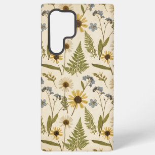 Coque Samsung Galaxy Fleur sauvage et fougère botanique pressée de prai