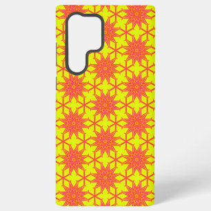 Coque Samsung Galaxy Fleur Starburst Orange Clair sur Fond Jaune