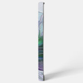 Coque Samsung Galaxy Fleur vert violet Art Abstrait moderne Fractal (Côté gauche)