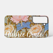 Coque Samsung Galaxy Fleurie Gras Wm Morris Ajouter un nom (Verso Horizontal)