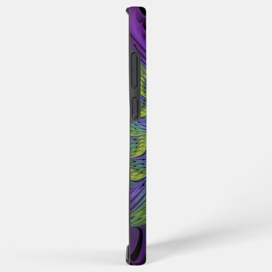 Coque Samsung Galaxy Fleuron vert violet Art Abstrait fractal moderne (Côté droit)