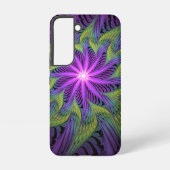 Coque Samsung Galaxy Fleuron vert violet Art Abstrait fractal moderne (Verso)