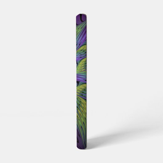 Coque Samsung Galaxy Fleuron vert violet Art Abstrait fractal moderne (Côté gauche)
