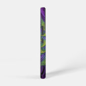 Coque Samsung Galaxy Fleuron vert violet Art Abstrait fractal moderne (Côté droit)