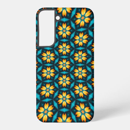 Coque Samsung Galaxy Fleurs Abstraites jaunes (Verso)