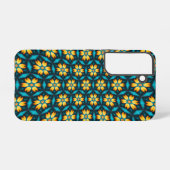 Coque Samsung Galaxy Fleurs Abstraites jaunes (Verso Horizontal)