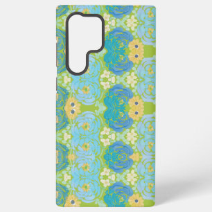 Coque Samsung Galaxy Fleurs aquarelles bleues et jaunes