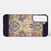 Coque Samsung Galaxy Fleurs Bleues Et Dorées (Verso Horizontal)