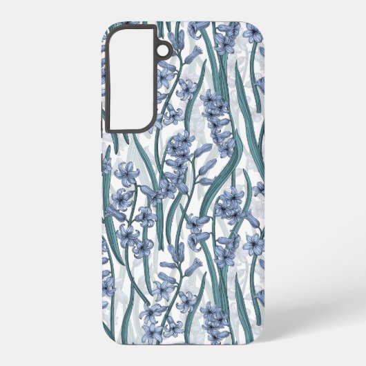 Coque Samsung Galaxy Fleurs Blue Hyacinth sur blanc (Verso)
