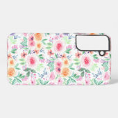 Coque Samsung Galaxy Fleurs d'aquarelle et feuilles (Verso Horizontal)