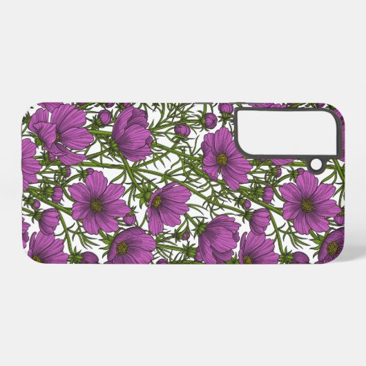 Coque Samsung Galaxy Fleurs de cosmos violet (Verso Horizontal)