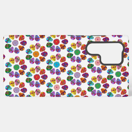 Coque Samsung Galaxy Fleurs de crâne à sucre (Verso Horizontal)
