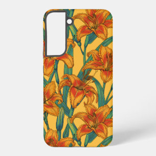 Coque Samsung Galaxy Fleurs de jour jaunes orangés, bleues et jaunes