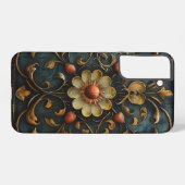 Coque Samsung Galaxy Fleurs et défilement gothiques (Verso Horizontal)