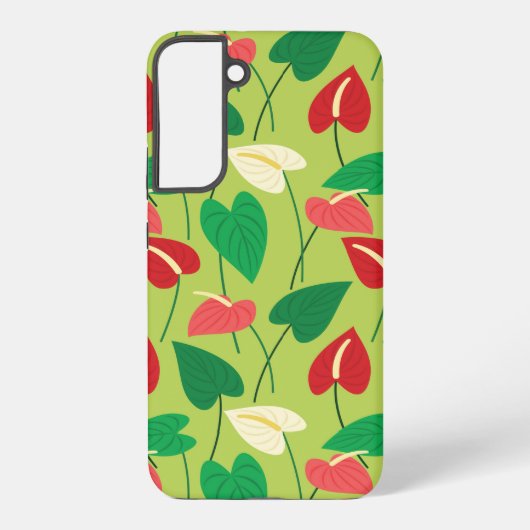 Coque Samsung Galaxy Fleurs flamingo colorées motif (Verso)