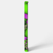 Coque Samsung Galaxy Fleurs fractales Abstraites de néon rose vert (Côté gauche)