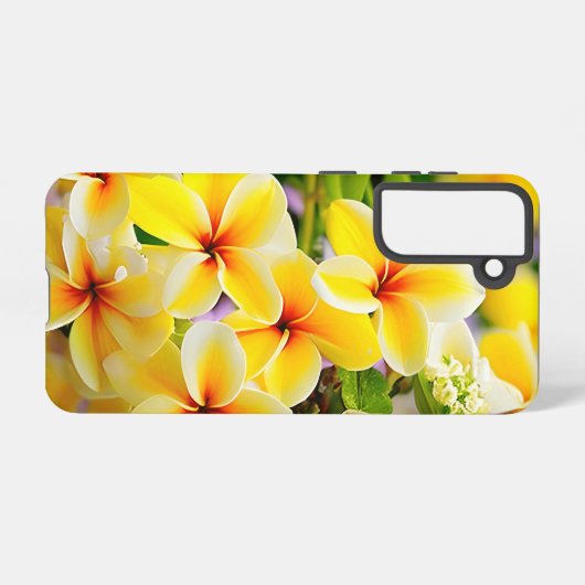 Coque Samsung Galaxy fleurs lilas jaune (Verso Horizontal)