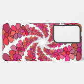 Coque Samsung Galaxy Fleurs mauves roses super rétro spirale géométriqu (Côté gauche)