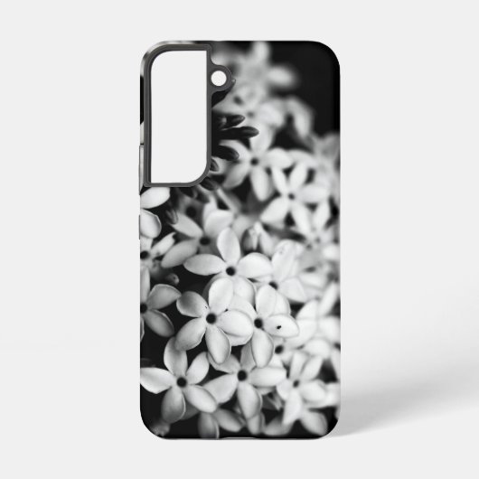 Coque Samsung Galaxy fleurs noir et blanc (Verso)