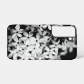 Coque Samsung Galaxy fleurs noir et blanc (Verso Horizontal)