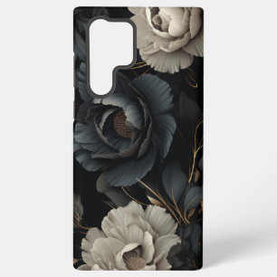 Coque Samsung Galaxy Fleurs noires et blanches