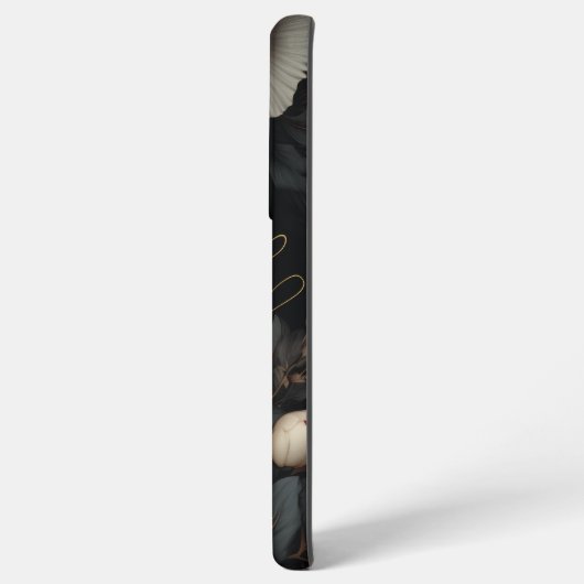 Coque Samsung Galaxy Fleurs noires et blanches (Côté gauche)