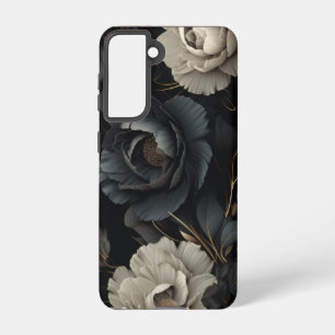 Coque Samsung Galaxy Fleurs noires et blanches