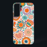 Coque Samsung Galaxy Fleurs rétro colorées motif 3a<br><div class="desc">Fleurs rétro stylisées cool avec des motifs sans couture.</div>