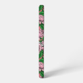 Coque Samsung Galaxy Fleurs roses roses et oiseaux dorés (Côté gauche)