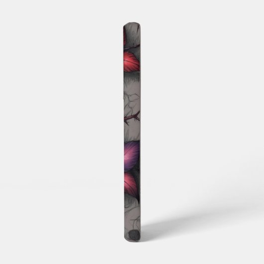Coque Samsung Galaxy Fleurs rouges foncées et vignes épineuses (Côté gauche)
