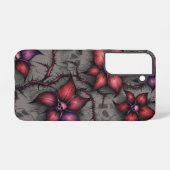 Coque Samsung Galaxy Fleurs rouges foncées et vignes épineuses (Verso Horizontal)