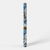 Coque Samsung Galaxy Fleurs sauvages blanches et papillons bleus (Côté droit)