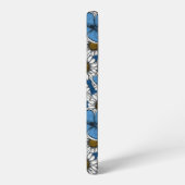 Coque Samsung Galaxy Fleurs sauvages blanches et papillons bleus (Côté gauche)