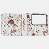 Coque Samsung Galaxy Fleurs sauvages bourguignons modernes | Élégant Bo (Côté gauche)