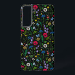 Coque Samsung Galaxy Fleurs sauvages en noir<br><div class="desc">Collection peinte à la main de différentes fleurs sauvages.</div>