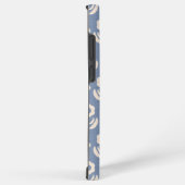 Coque Samsung Galaxy Fleurs scandinaves simples en crème sur bleu (Côté droit)