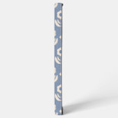 Coque Samsung Galaxy Fleurs scandinaves simples en crème sur bleu (Côté gauche)