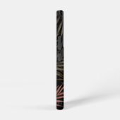 Coque Samsung Galaxy Fleurs tropicales noires et dorées et Motifs feuil (Côté droit)