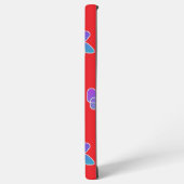 Coque Samsung Galaxy Fleurs violettes Sur Rouge (Côté gauche)