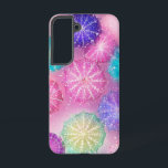 Coque Samsung Galaxy Flocon de neige Pastel étincelant<br><div class="desc">Ce boîtier téléphonique capture un monde magique de neige et de lumière. Une multitude de flocons de neige aux couleurs pastel oniriques comme le rose, le turquoise, le violet et le jaune sont éparpillés dans le design, créant une scène fantaisiste et enchanteresse. Chaque flocon de neige brille et brille, reflétant...</div>