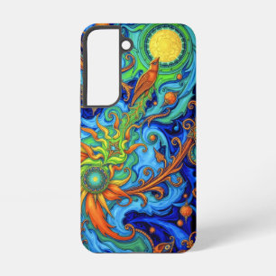 Coque Samsung Galaxy Floraison Cosmique : Flux d'Énergie Surréaliste