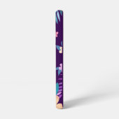 Coque Samsung Galaxy Floral hawaïen sur violet (Côté gauche)