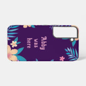 Coque Samsung Galaxy Floral hawaïen sur violet (Verso Horizontal)