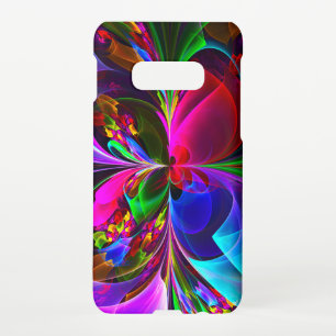 Coque Samsung Galaxy S10E Floral moderne Art Abstrait Rouge Bleu Motif #12