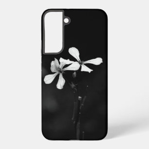 Coque Samsung Galaxy floral noir et blanc minimal