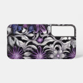 Coque Samsung Galaxy Floral Victorian répétition Motif pourpre (Verso Horizontal)
