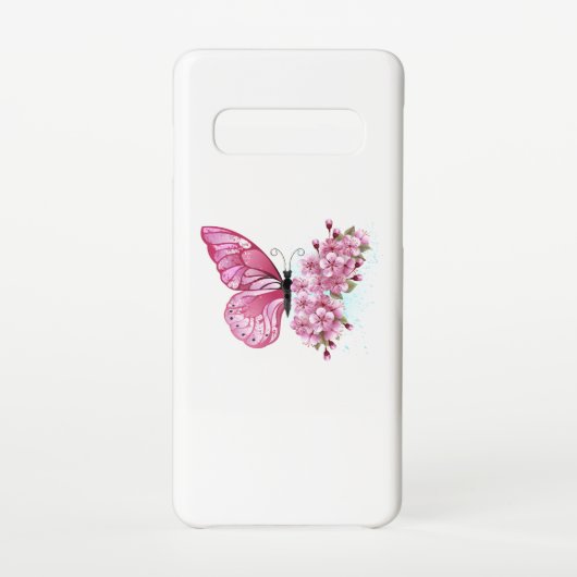 Coque Samsung Galaxy Flower Butterfly (Dos)