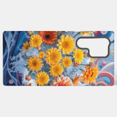 Coque Samsung Galaxy Flowers and Ocean Waves (Verso Horizontal)