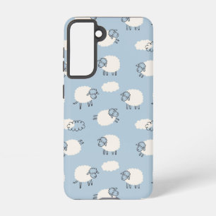 Coque Samsung Galaxy Fluffy Pastel Agneau bleu Motif