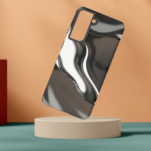 Coque Samsung Galaxy Flux Chrome Liquide Abstrait Metallic